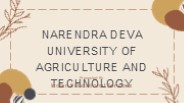Narendra Deva University of Agriculture and Technology