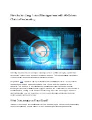 Revolutionizing Fraud Management with AI-Driven Claims Processing