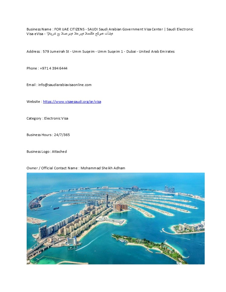 FOR UAE CITIZENS - SAUDI  Saudi Arabian Government Visa Center