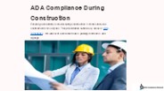 ADA Compliance During Construction