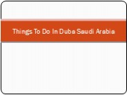 Things To Do In Duba Saudi Arabia