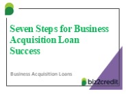 Seven Steps for Business Acquisition Loan Success