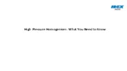 High Pressure Homogeniser: What You Need to Know
