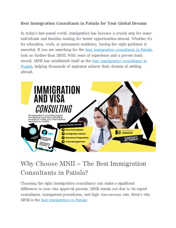 Best Immigration Consultants In Patiala