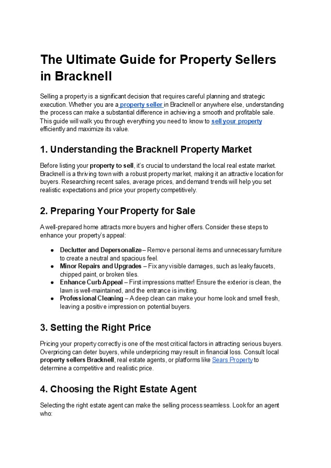 The Ultimate Guide for Property Sellers in Bracknell