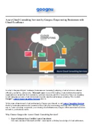 Most Secured Azure Cloud Consulting Services- Goognu