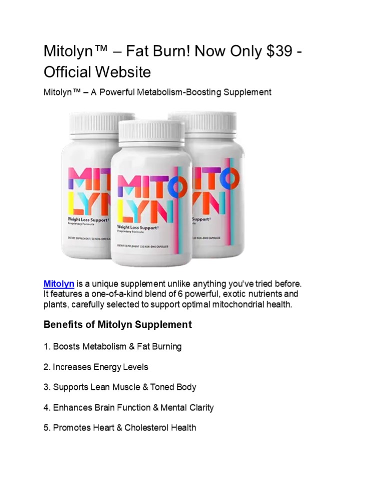 Mitolyn™ – Fat Burn! Now Only $39 - Official Website