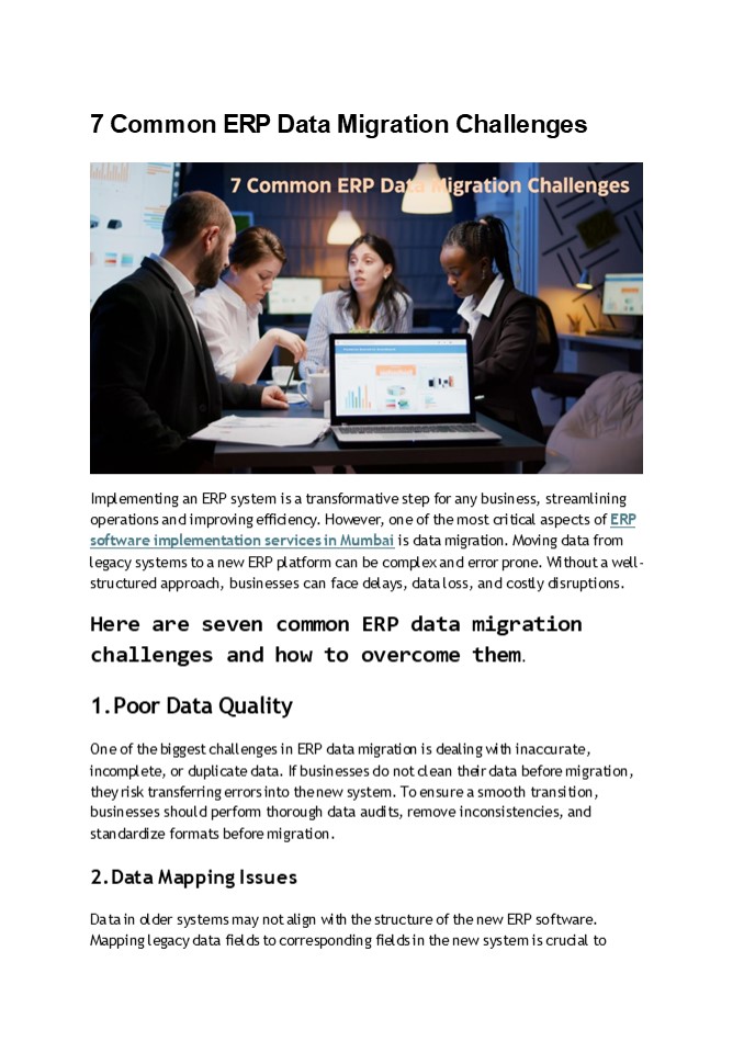 7 Common ERP Data Migration Challenges