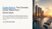Dubai Marina: The Ultimate Urban Waterfront Destination