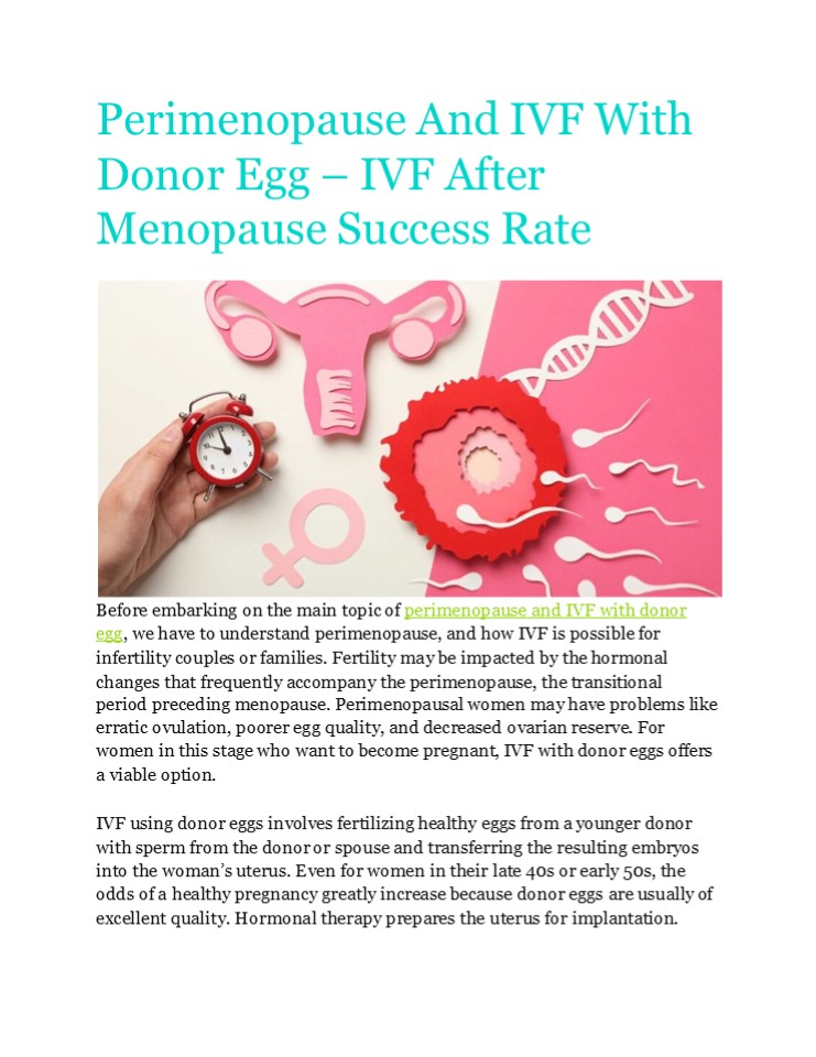 Perimenopause and IVF with Donor Egg – Success & Process
