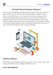 Budget Website Design  Malaysia