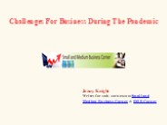 Challenges For Business During The Pandemic