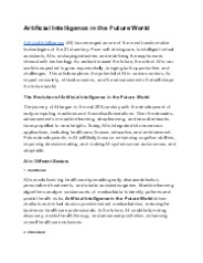 Artificial Intelligence in the Future World