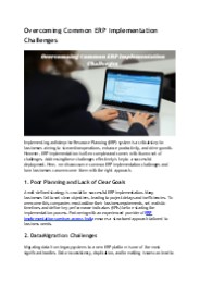 Overcoming Common ERP Implementation Challenges