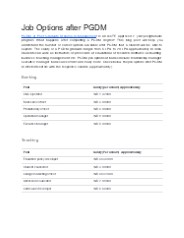 Job Option After PGDM