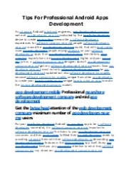 Tips For Professional Android Apps Development