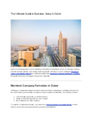Guide to Business Setup in Dubai