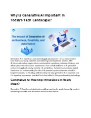 How Generative AI is Transforming the Tech Landscape