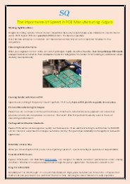 The Importance of Speed in PCB Manufacturing  -Sqpcb