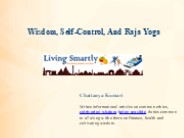 Wisdom, Self-Control, And Raja Yoga