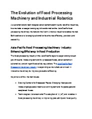 The Evolution of Food Processing Machinery and Industrial Robotics