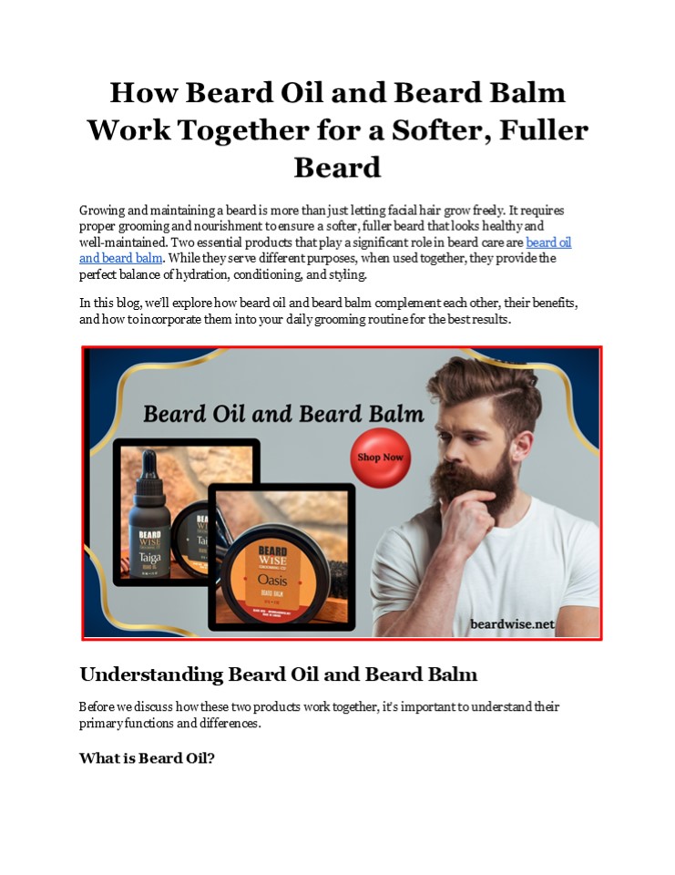 Premium Beard Oils and Balms Crafted with Natural Ingredients for Men