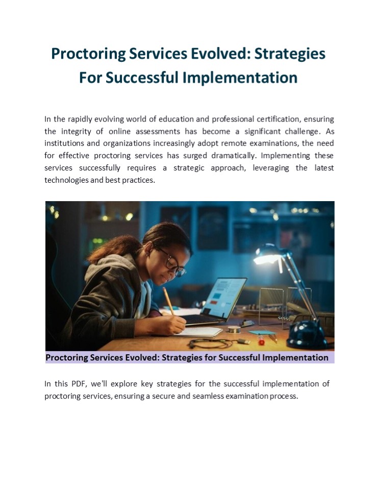 Proctoring Services Evolved: Strategies for Successful Implementation