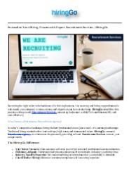 Streamline Your Hiring Process with HiringGo Recruitment Services!