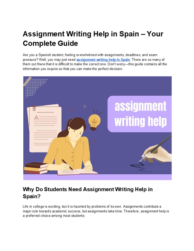 Assignment Writing Help in Spain – Your Complete Guide