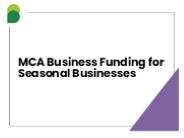 MCA Business Funding for Seasonal Businesses