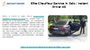 Elite Chauffeur Service in Oslo | Instant Driver AS