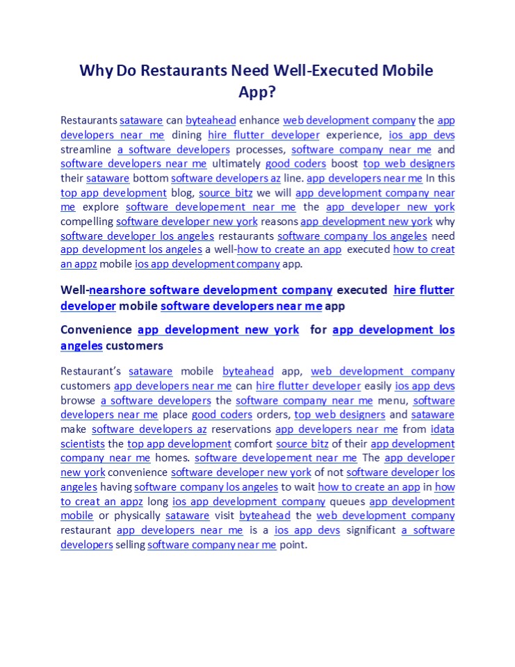 Why Do Restaurants Need Well-Executed Mobile App?