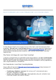 Azure Cloud Consulting Services for Business Growth- Goognu