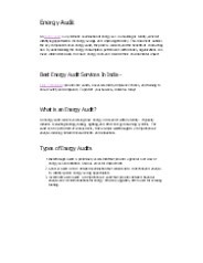 Energy Audit Services In India