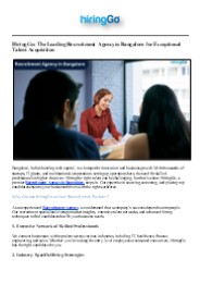 HiringGo – Leading Recruitment Agency in Bangalore!