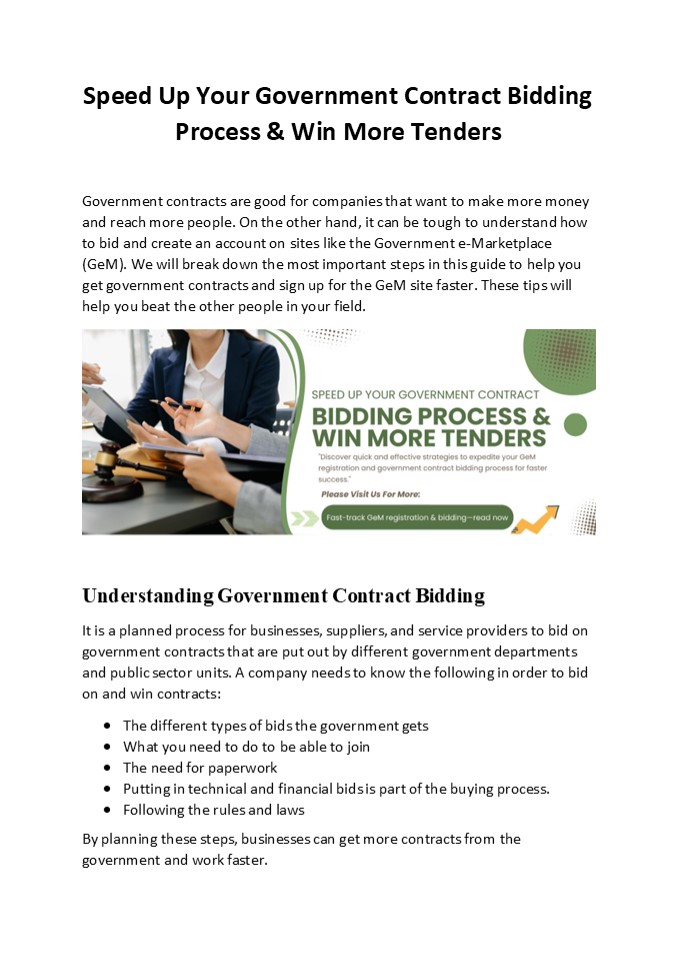 Speed Up Your Government Contract Bidding Process & Win More Tenders