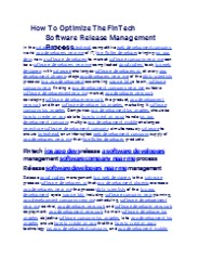 How To Optimize The FinTech Software Release Management Process