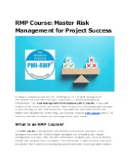 Unlock Your Potential with the Best RMP Course Online