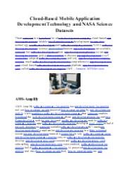 Cloud-Based Mobile Application Development Technology and NASA Science Datasets