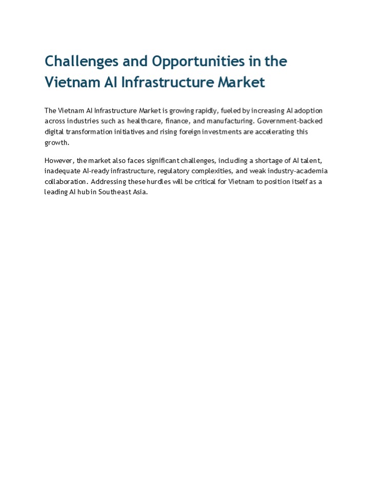 Challenges and Opportunities in the Vietnam AI Infrastructure Market.