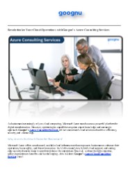 Transform with Azure Consulting Services by Goognu