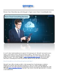 Elevate Your Cloud Strategy with Goognu’s Azure Expertise