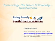 Epistemology – The Nature Of Knowledge – Quick Overview