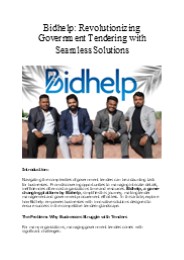 Bidhelp: Revolutionizing Government Tendering with Seamless Solutions