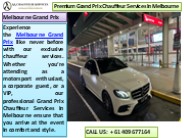 Premium Grand Prix Chauffeur Services in Melbourne