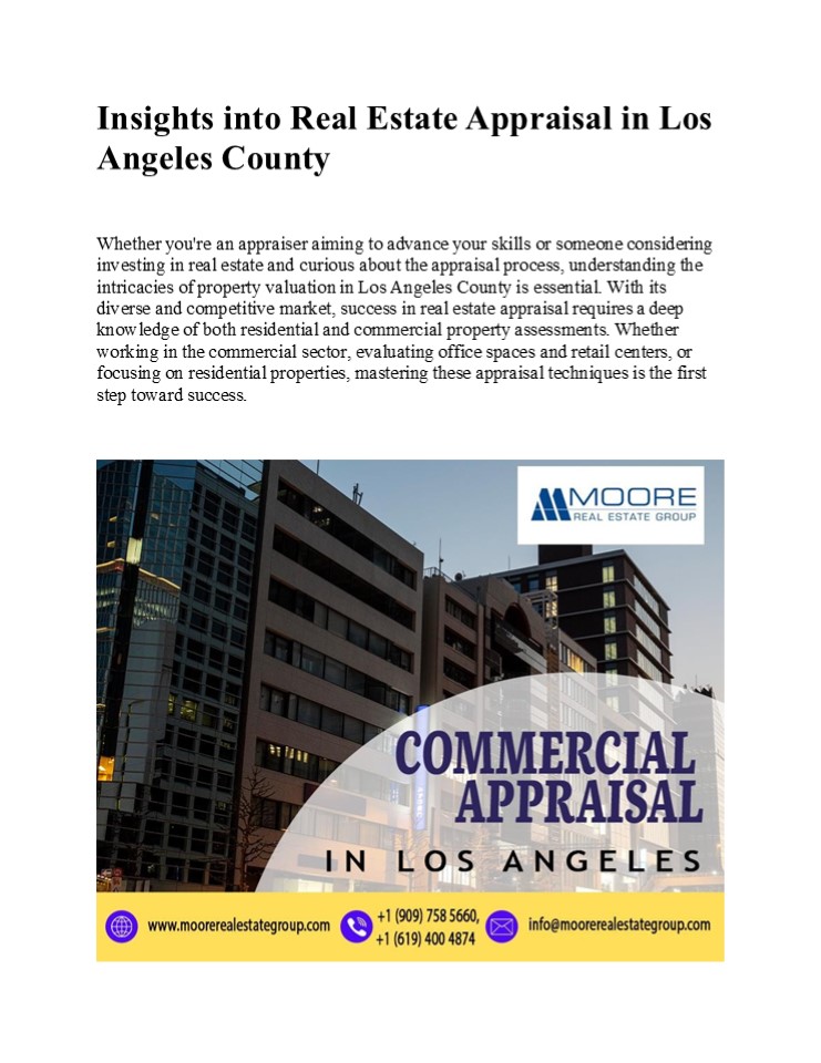 Insights into Real Estate Appraisal in Los Angeles County