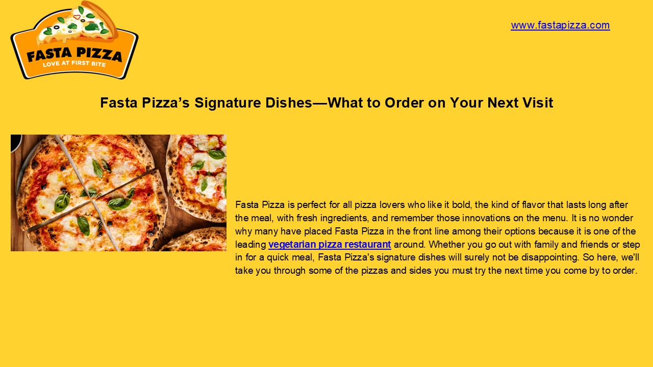 Vegetarian Pizza Restaurant - Fasta Pizza