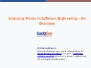 Emerging Trends in Software Engineering – An Overview