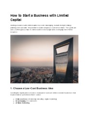 How to Start a Business with Limited Capital