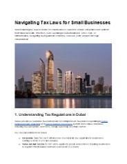 Navigating Tax Laws for Small Businesses